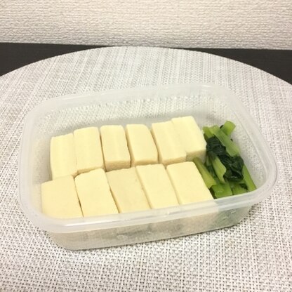 出汁の染みた高野豆腐♡小松菜も美味しいですね♡ご馳走さま♡